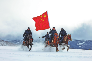 Конници пазят отдалечените граници на Китай